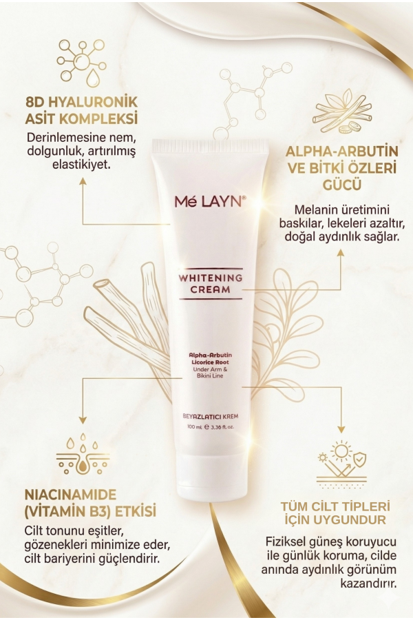 Whitening Cream Cilt Tonu Eşitletici Beyazlatıcı Yüz Kremi 100 ml