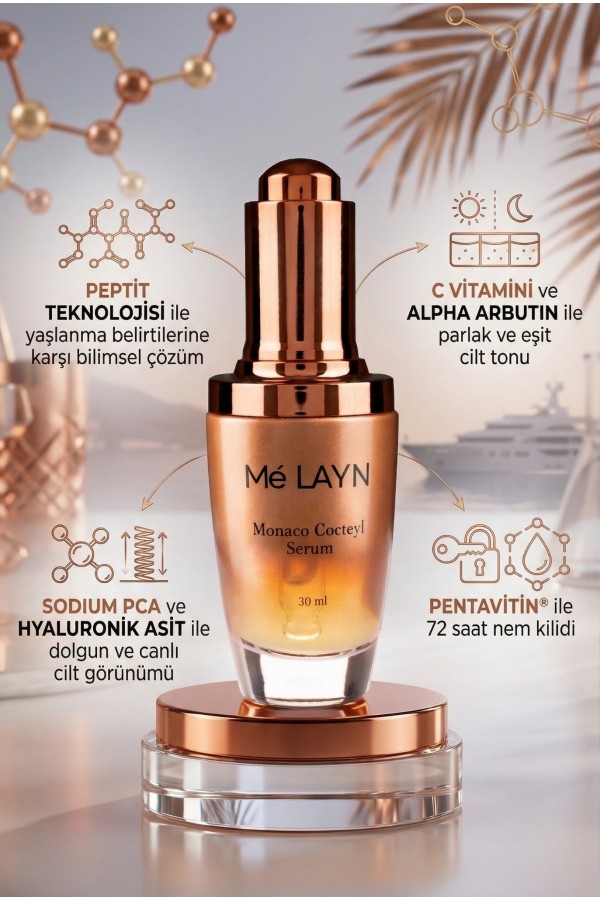 Monaco Cocktail Yaşlanma Karşıtı Nemlendirici Onarıcı Cilt Serumu 30 ml